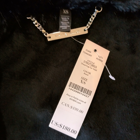 NWT White House Black Market Faux Fur Vest - Picture 9 of 10